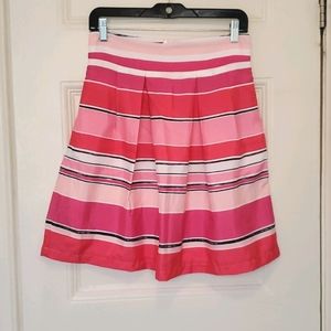 Stripe A-Line Pleated Skirt